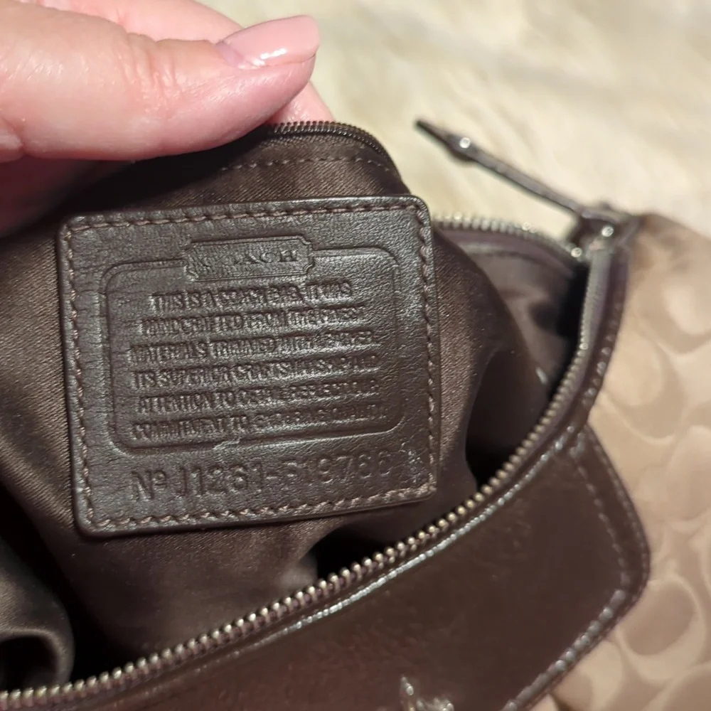 Coach Signature Beige and Brown Shoulder Bag - Picture 8 of 8